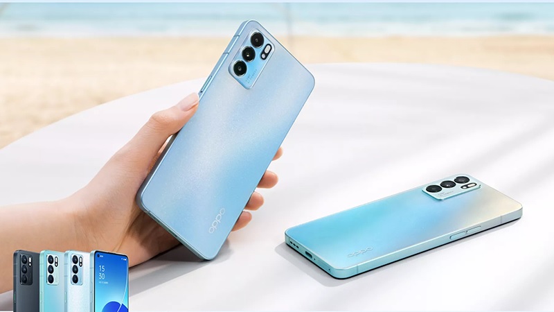  Các cạnh trên điện thoại OPPO Reno6 5G được làm phẳng 